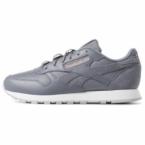 Reebok Classic Leather Turnschuhe Damen - Grau/Rosa/Weiß - DE 036-ZJV